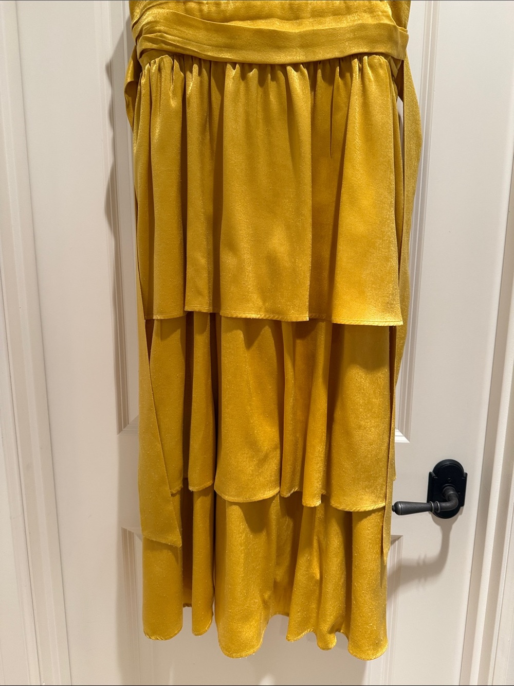 Lulu's Mustard Yellow Tiered Maxi Dress - Picture 3 of 5